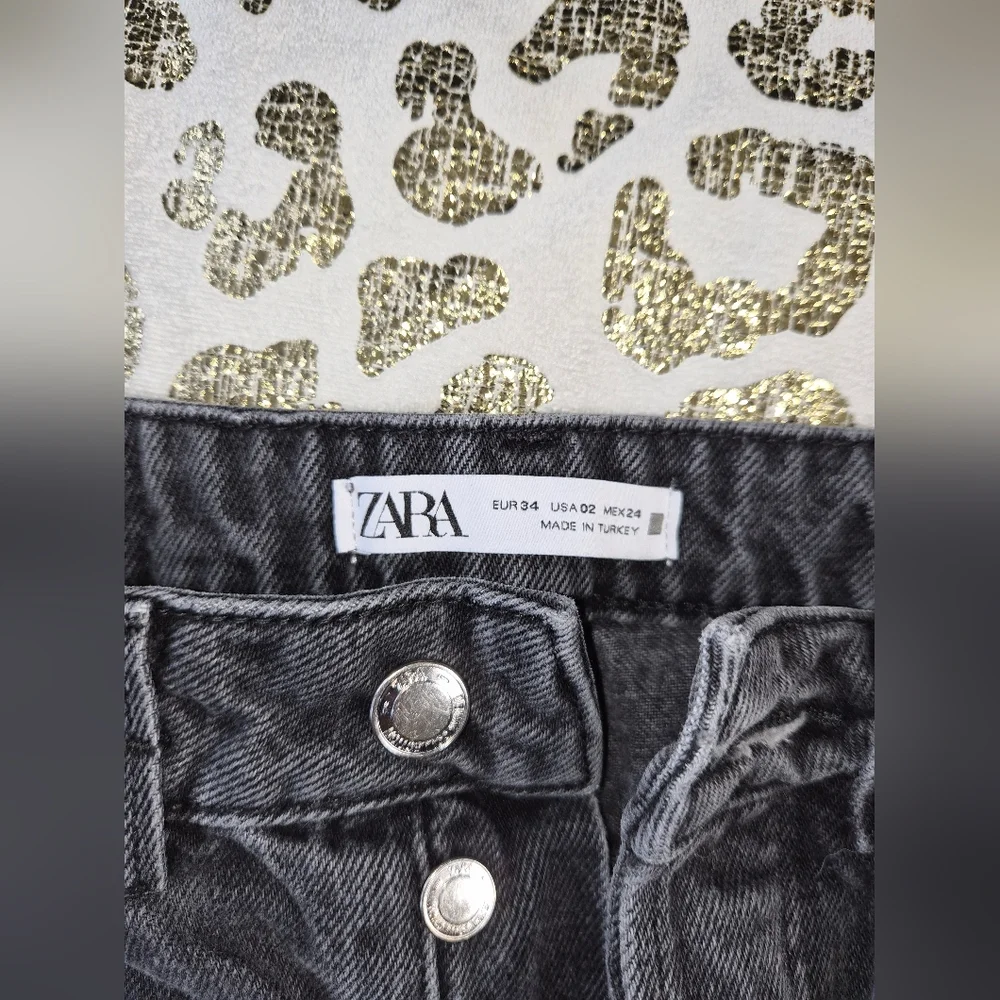 5 For $25✨Zara Womens Small 2 Black Denim Jeans High Waist Baggy Boyfriend Jeans - Picture 4 of 10